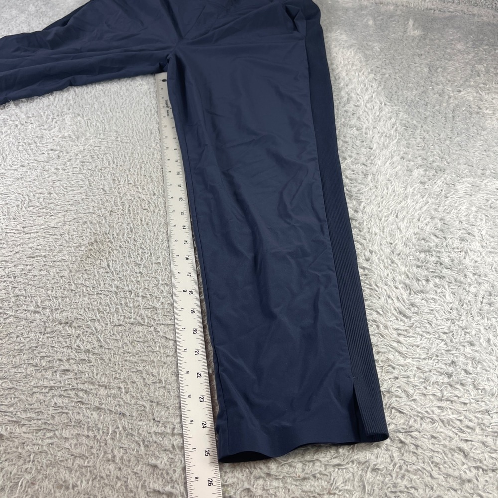Athleta Navy Blue Ribbed Waistband Straight Leg Active Travel Pants Womens 8 - Picture 5 of 8